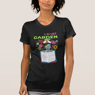 Funny Dark Humour "Chart Garden" Floral Medical T-Shirt