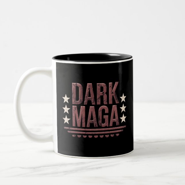 Funny DARK MAGA 2024 Two-Tone Coffee Mug (Left)