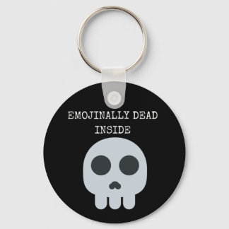 Funny dark skull emoji  key ring