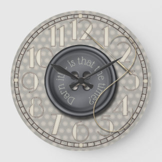 Funny Darn It Sewing Room Large Clock