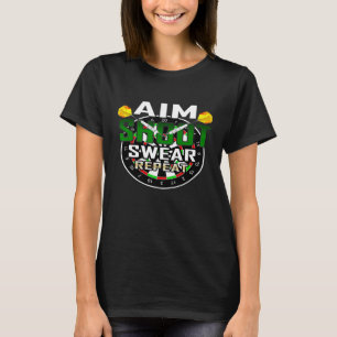 Funny Dart Aim Shoot Swear Repeat Dart Premium T-S T-Shirt