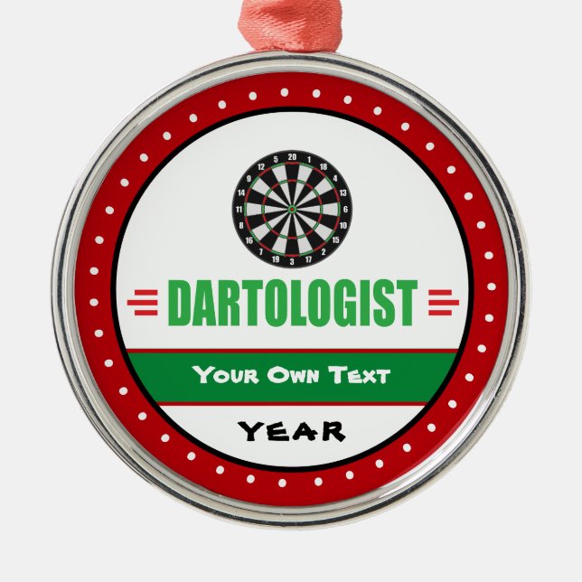 Funny Dart Game Lover Metal Tree Decoration (Front)