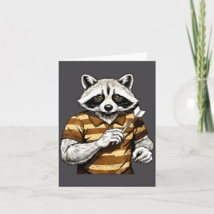 Funny Dart Racoon Tee For Throwing Darts Dartboar Card