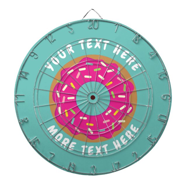Funny dartboard design with cute pink donut (Front)