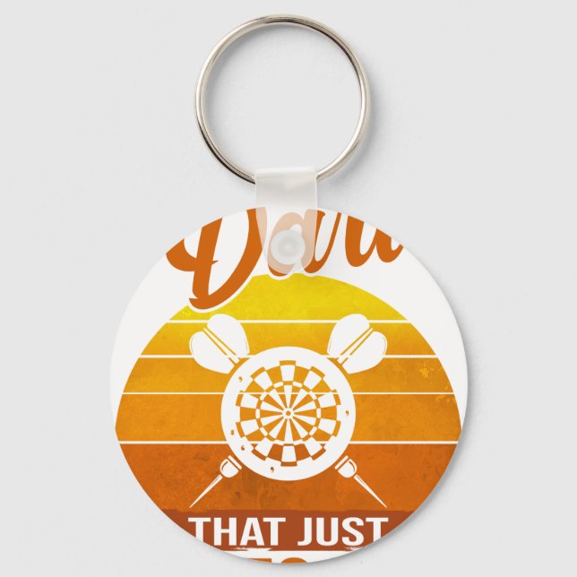 Funny Darting Dart Player That One Dart Design Dar Key Ring (Front)