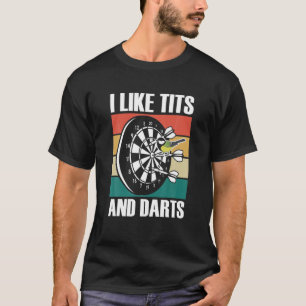 Funny Darts Arrow Birds Dartboard Retro Dart Playe T-Shirt