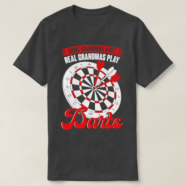 Funny Darts Grandma Grandmother Gift  T-Shirt (Design Front)