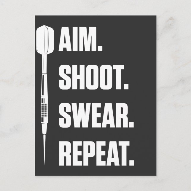 Funny Darts Problem Dartboard Fun Hobby Dart Playe Postcard (Front)