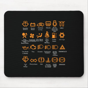 Funny Dashboard Icons Coffee Mug Car Guy Car Lover Mouse Pad