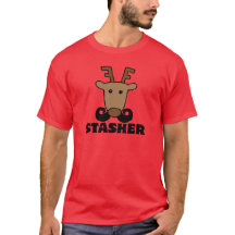 funny dasher stasher moustache reindeer