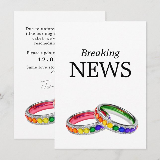 🌈 funny DATE CHANGE Intertwined in Pride Enclosure Card (Front/Back)
