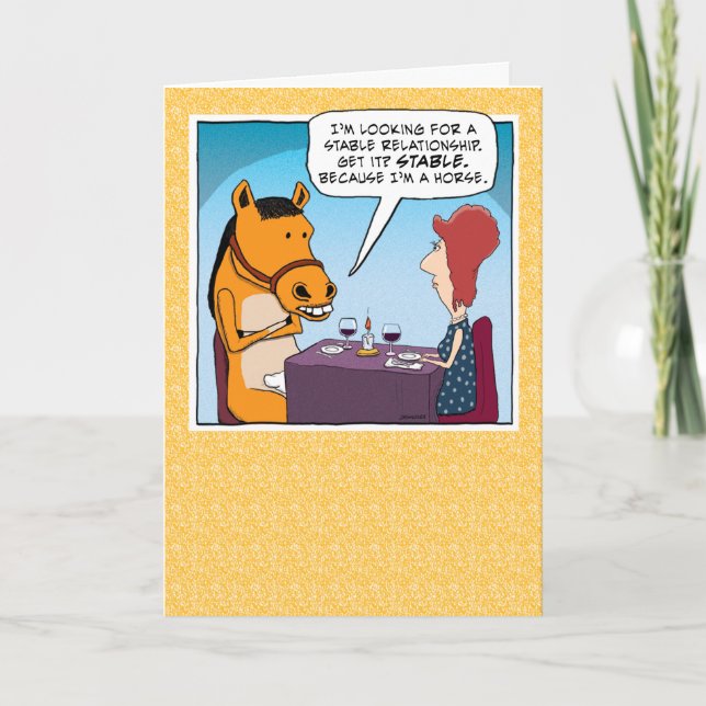Funny Date With a Horse Birthday Card (Front)
