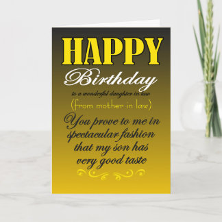 Funny daughter in law birthday from mother law card