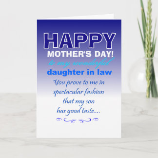 funny daughter in law mother's day card