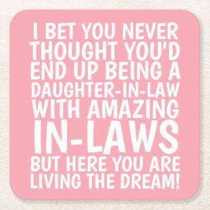 Funny Daughter-in-law Square Paper Coaster