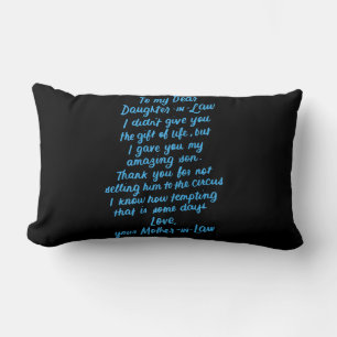 Funny Daughter in Law To My Dear Daughter In Law Lumbar Cushion