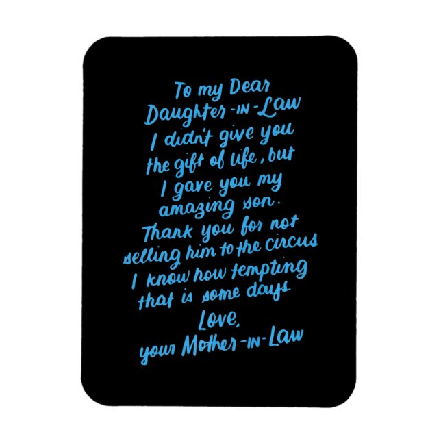Funny Daughter in Law To My Dear Daughter In Law Magnet (Vertical)