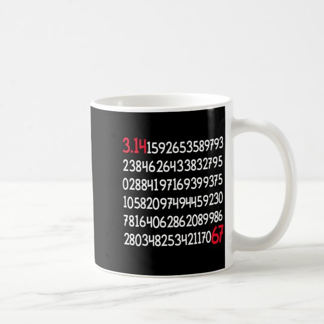 Funny day 100 digits 67 meme  coffee mug (Right)