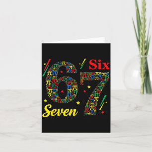 Funny day 3.14 symbol 67 meme math joke gen z humo card