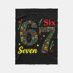 Funny day 3.14 symbol 67 meme math joke gen z humo fleece blanket