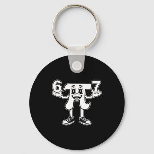 Funny day 3.14 symbol 67 meme math joke gen z humo key ring