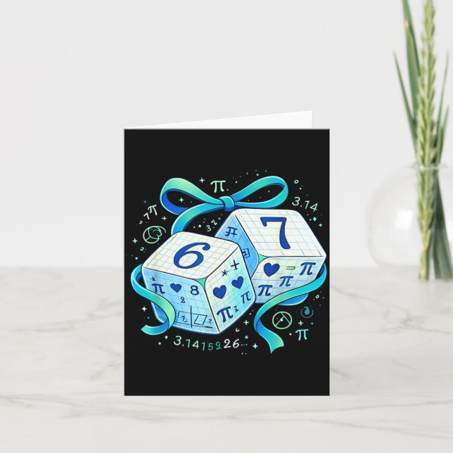 Funny day math 67 six seven dice 6 7 meme  card (Front)