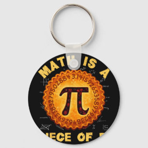 Funny day math is a piece of retro pie teachers key ring