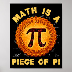 Funny day math is a piece of retro pie teachers poster