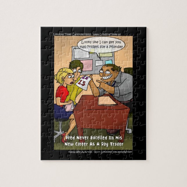 Funny Day Trader Jigsaw Puzzle by Rick London (Vertical)