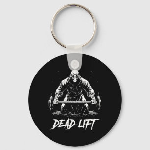 Funny Dead Lift Grim Reaper Halloween Gym Weights Key Ring