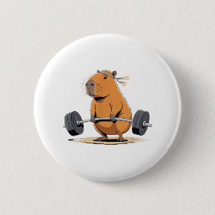 Funny Deadlift Capybara Cute Fitness Capy Gym Love 6 Cm Round Badge