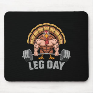 Funny Deadlifting Turkey Leg Day Thanksgiving Dead Mouse Pad