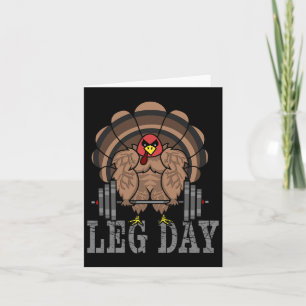 Funny Deadlifting Turkey Thanksgiving Leg Day Dead Card