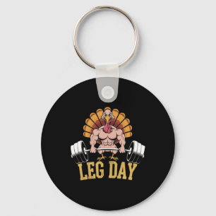 Funny Deadlifting Turkey Thanksgiving Leg Day Dead Key Ring