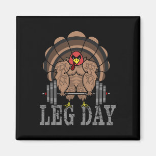 Funny Deadlifting Turkey Thanksgiving Leg Day Dead Magnet