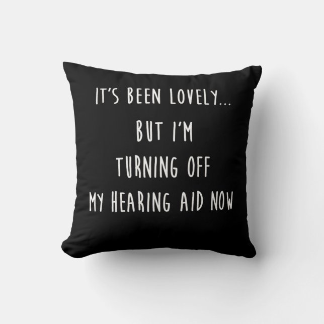 Funny Deaf Asl Hearing Aid Product Deaf Print Cushion (Front)