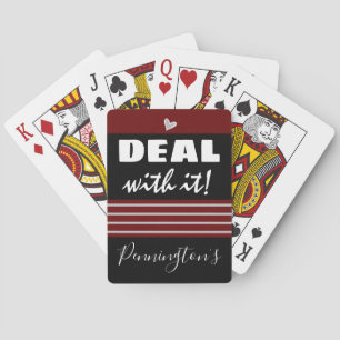 Funny Deal With It Family Name Wine Playing Cards