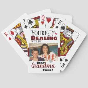 Funny Dealing with the Best Grandma One Photo Playing Cards
