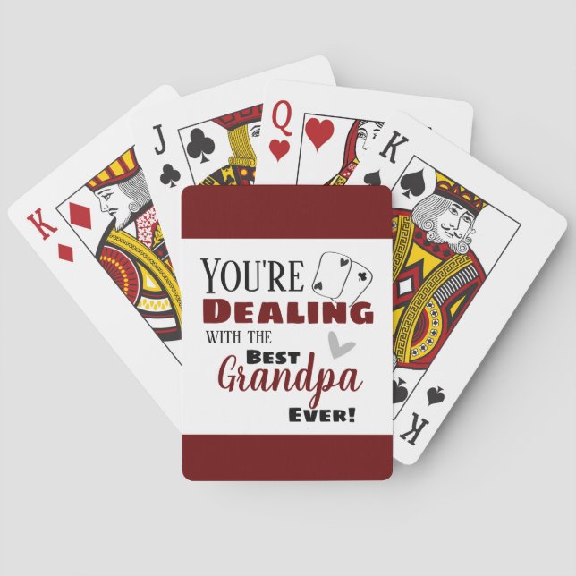 Funny Dealing with the Best Grandpa Wine Playing Cards (Back)