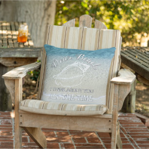 Funny Dear Beach I Think About You Quote Cushion