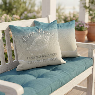 Funny Dear Beach I Think About You Quote Cushion