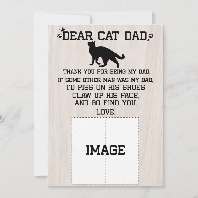 funny Dear Cat Dad photo collage Father's Day Than Thank You Card (Front)