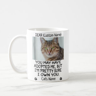 funny Dear cat, Personalised cat's photo and name Coffee Mug