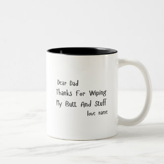 Funny Dear Dad Typewriter Typography Giant Coffee Two-Tone Coffee Mug