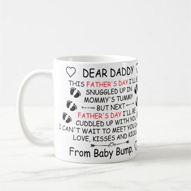 Funny Dear Daddy Personalised Photo Father's Day   Coffee Mug (Left)