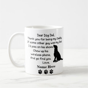Funny Dear Dog Dad with Custom Name and image Coffee Mug