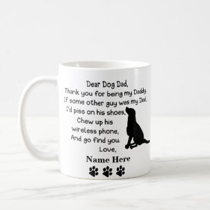 Funny Dear Dog Dad with Custom Name and image Coffee Mug