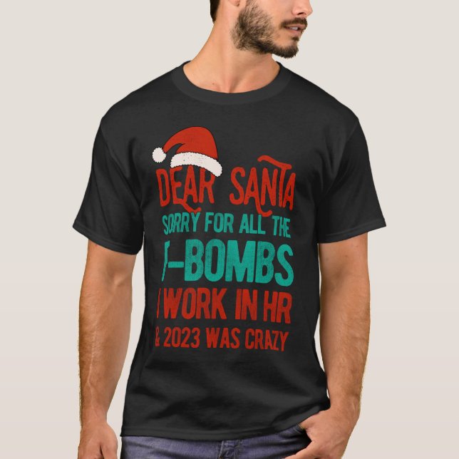 Funny Dear Santa HR Human Resources Christmas 2023 T-Shirt (Front)