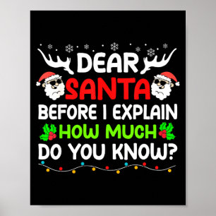 Funny Dear Santa I Can Explain Christmas For Kids Poster