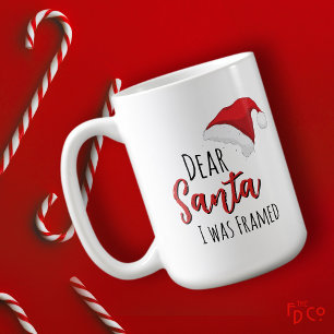 Funny Dear Santa (I was Framed) Customizable Coffee Mug